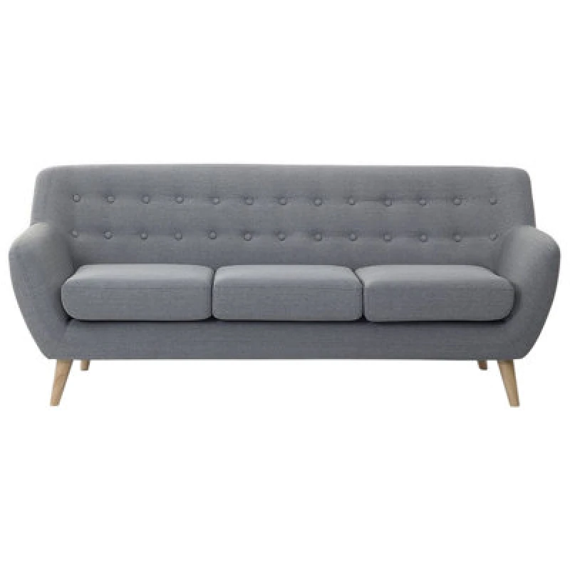 Image of Beliani Sofa 3 Seater Motala Fabric Light Grey