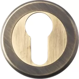 Image of Serozzetta Escutcheon - Euro Profile Antique in Brass