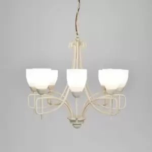 Image of San Marino 8-Light Tex/Pewter/Frosted Glass Pendant Light