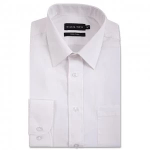 Image of Double Two White classic cotton blend Easy iron shirt - 15