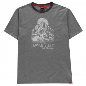 image of D555 Dakota Hawaii T Shirt Mens - Grey Stripe