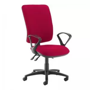 Image of Senza extra high back operator chair with fixed arms - Diablo Pink