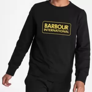 Image of Barbour International Boys' Large Logo Crew Neck Sweatshirt - Black - 12-13 Years