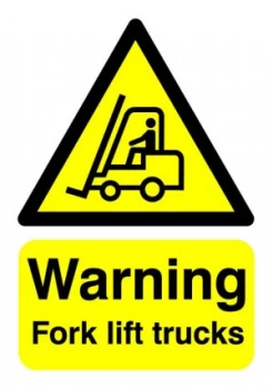 image of Extra Value HA23851R A5 PVC Safety Sign - Fork Lift Trucks