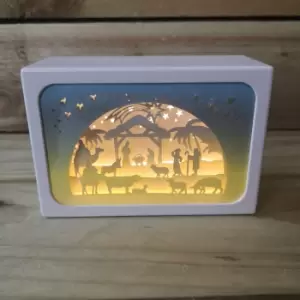 image of Premier Battery Operated 16x11cm Nativity Scene Paper Diorama