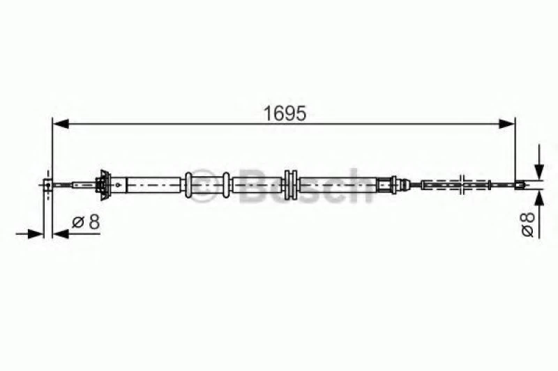 Image of Bosch 1 987 482 205 Brake Cable 1695mm Cable,parking brake (124)