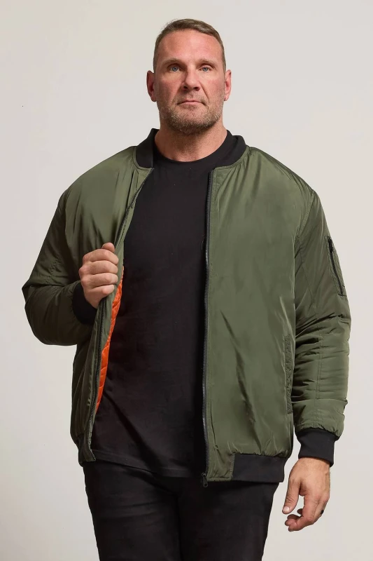 Image of BadRhino BadRhino Men Zip Bomber Jacket in Light Khaki Size: X-Large Light Khaki 1XL Male 5063110932734
