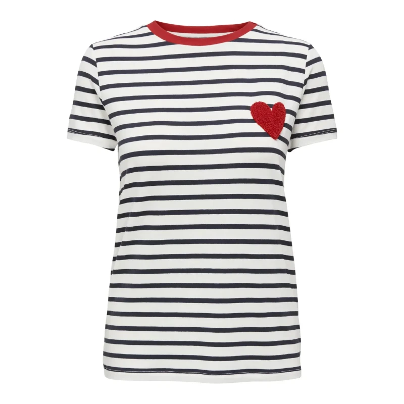 Image of Only Womens T-Shirt Only Heart Blanc Female S