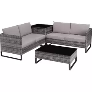 Image of Tectake - Garden rattan furniture set Ostuni - garden furniture set.garden table and chairs, bistro set, garden corner sofa