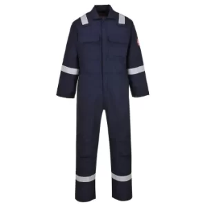 image of Biz Weld Mens Iona Flame Resistant Coverall Navy Blue 4XL 32"