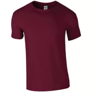 image of Gildan Mens Short Sleeve Soft-Style T-Shirt (4XL) (Maroon)