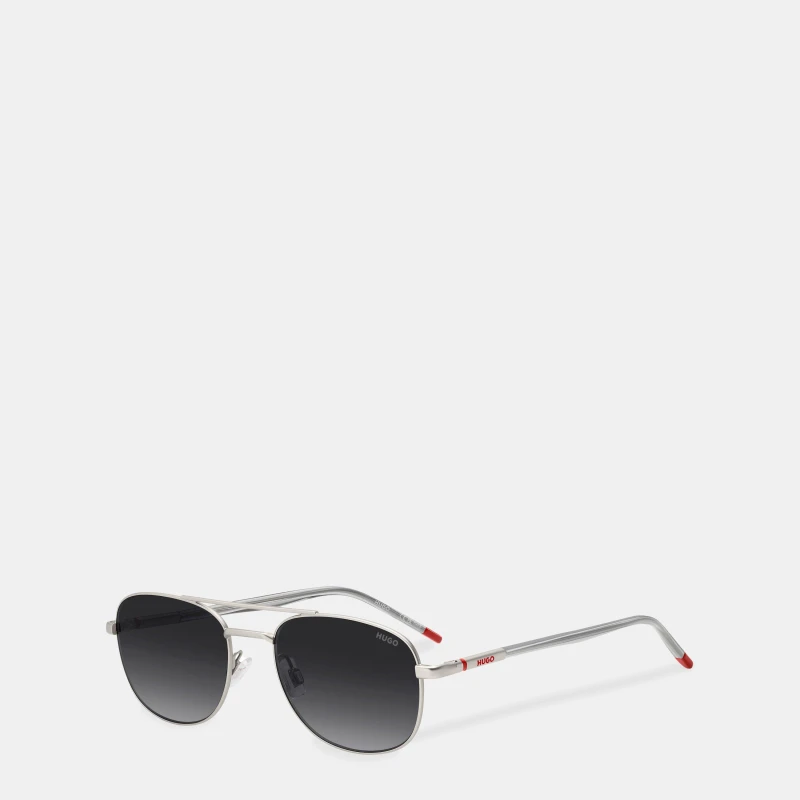 Image of Hugo Mens Navigator S Aviator Sunglasses Silver male One Size