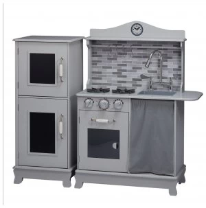 image of Teamson Kids Farmhouse Play Kitchen Grey.