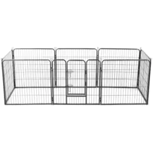 image of Dog Playpen 8 Panels Steel 80x80cm Black vidaXL - Black