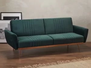 image of LPD Nico Green Velvet Fabric Sofa Bed