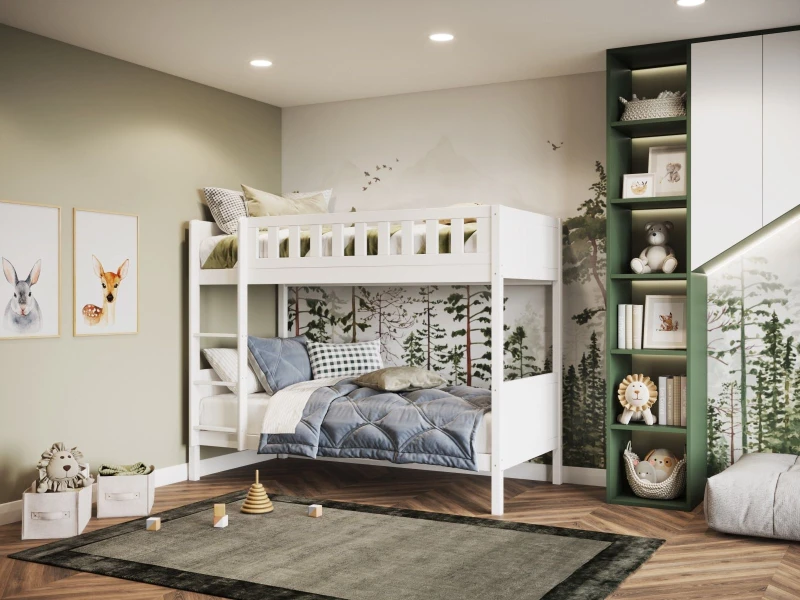 Image of Flair Bea Bunk Bed in White Size: Single White Unisex Single