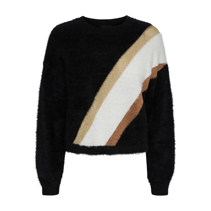Image of Pieces Sweatshirt woman Pieces Pcmilo Lurex Noir Female XS