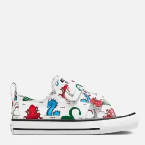 Image of Converse Toddlers Chuck Taylor All Star 2V Trainers - White/Multi/Black - UK 5 Toddler