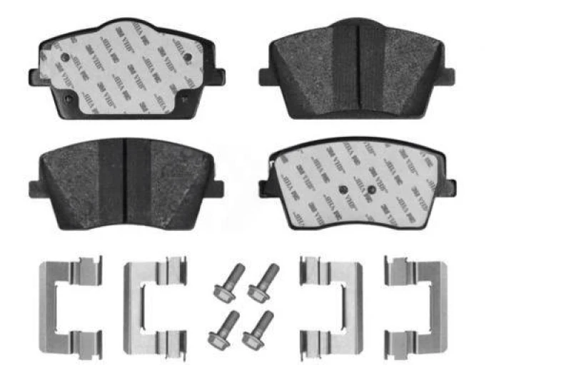 Image of MEYLE 025 261 2618/PD Brake pad set MEYLE-PD: Advanced performance and design. Front Axle, not prepared for wear warning indicator, with anti-squeak p