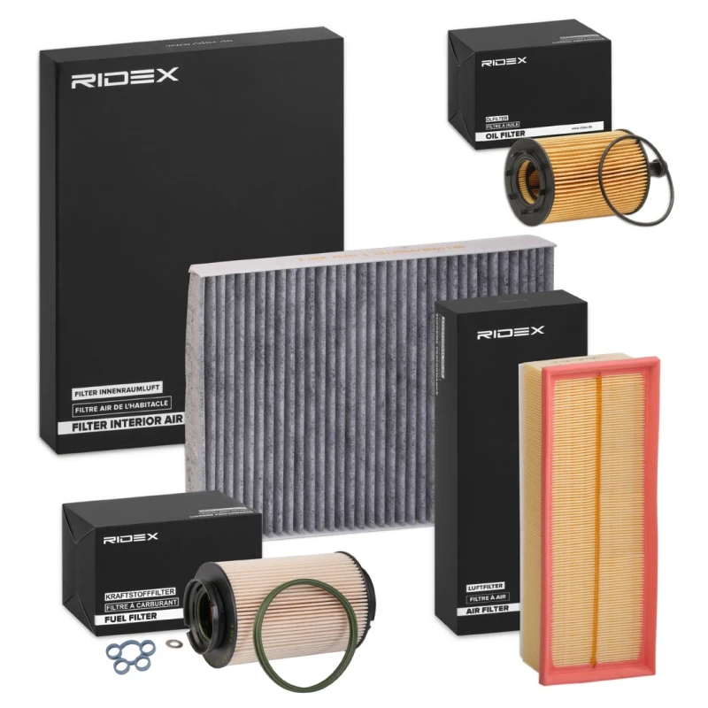 Image of RIDEX 4055F25066 Filter Set with gaskets/seals, with pre-filter Filter Set (4055)