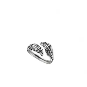 image of Beginnings Sterling Silver Double Leaf Oxidised Toe Ring R3156