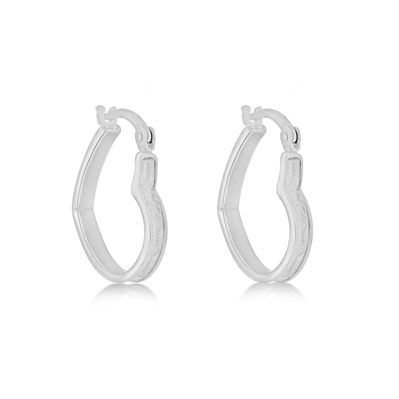 Image of Be You Sterling Silver Stardust Heart Hoops Silver One Size