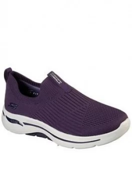 image of Skechers Iconic Go Walk Arch Fit Slip On Pumps, Purple, Size 3, Women