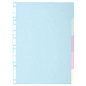 Image of Exacompta Dividers 1605E A4 Assorted 5 Part Perforated Card Blank