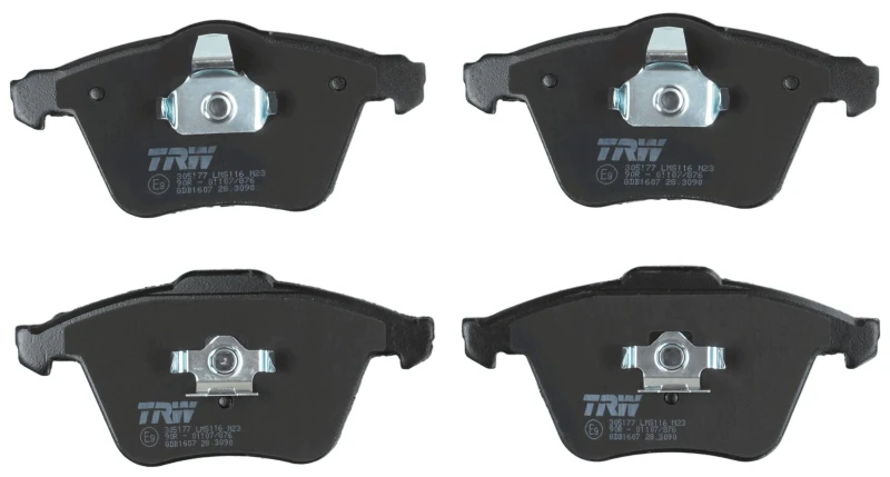 Image of TRW GDB1607 Brake pad set not prepared for wear warning indicator Brake Pad Set,disc brake (402)