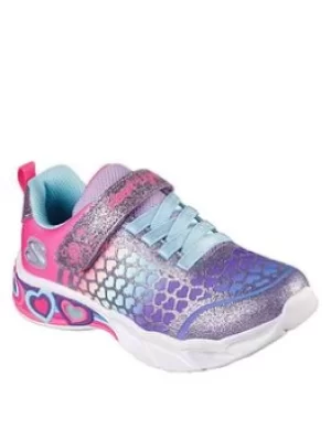 image of Skechers SKECHERS SWEETHEART LIGHTS LIGHT UP GIRLS TRAINERS, Purple, Size 13 Younger