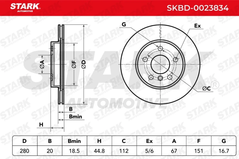 Image of Brake disc STARK SKBD-0023834