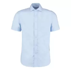 Image of Kustom Kit Mens Premium Non Iron Short Sleeve Shirt (14.5inch) (Light Blue)