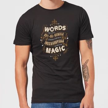 image of Harry Potter Words Are, In My Not So Humble Opinion Mens T-Shirt - Black - XS - Black