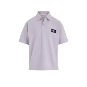 image of Calvin Klein Jeans Pique Badge Ss Polo - Purple