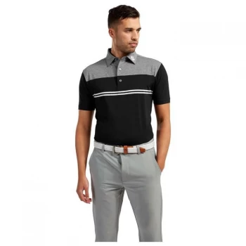 Image of Footjoy Block Lisle Polo Shirt Mens - Grey/Black