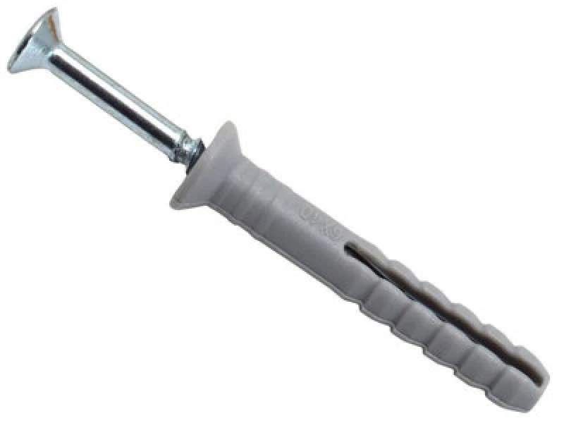 Image of Masonmate 6X40mm Nylon Hammer-In Fixings - 150 Durable Fasteners For Secure Installations
