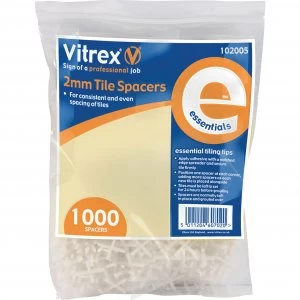 image of Vitrex Essential Tile Spacers 2mm Pack of 1000