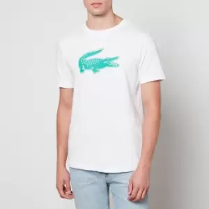 image of Lacoste Mens Big Croc T-Shirt - White/Greenfinch - 7/XXL