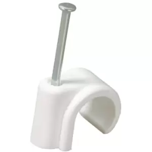 image of Pipe Nail-In Clips 22mm White - Pack of 100 - White - Talon