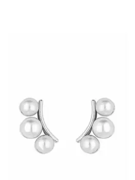 image of Jon Richard Silver Plated Pearl Ear Climber