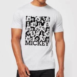 Image of Disney Mickey Mouse Block Grid T-Shirt - Grey - 3XL