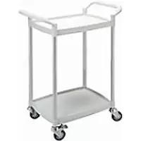 image of SLINGSBY Mini 2 Shelf Service Trolley 384027 Plastic White 37 x 65.5 x 85 cm