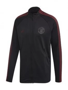 Image of Boys, adidas Youth Manchester United 20/21 Anthem Jacket - Black, Size 9-10 Years