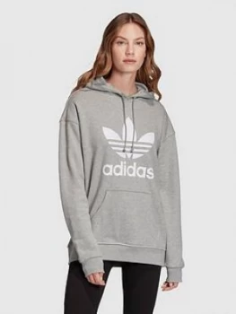 Image of Adidas Originals Trefoil Hoodie - Medium Grey Heather