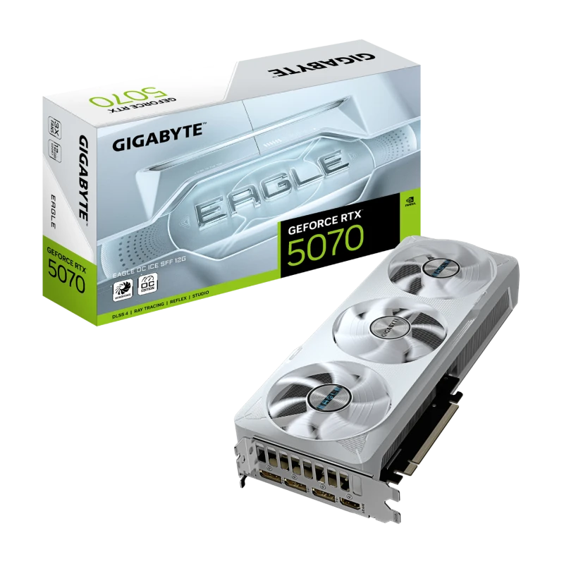 Image of Gigabyte GeForce RTX 5070 EAGLE OC ICE SFF 12G GDDR7 Graphics Card - White - GV-N5070EAGLEOC ICE-12GD
