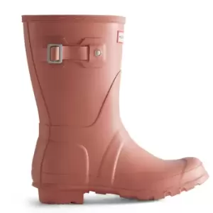 Image of Hunter Womens Original Short Wellington Boots Rough Pink UK 5