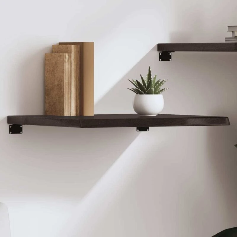 Image of VIDAXL Wall Shelf Dark Brown 60x50x(2-4) cm Treated Solid Wood Oak vidaXL 8720845814922