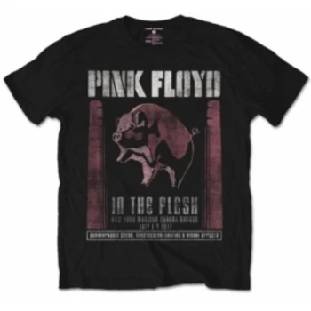 image of Pink Floyd In The Flesh Black Mens T Shirt Size: Medium