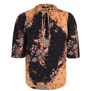 Image of Scotch and Soda Puffy Sleeved Print Top - Multi 592