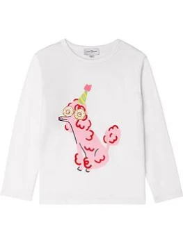 Image of Little Marc Jacobs Girls Organic Cotton Jersey Poodle T-Shirt - White, Size 5 Years, Women